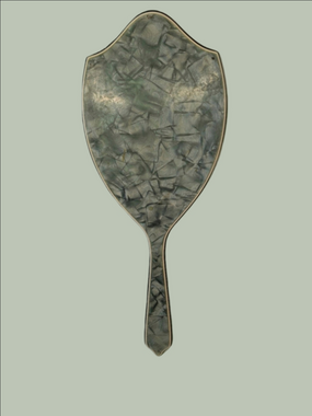 Vintage Hand Mirror Green Marbled Art Deco 1920s-